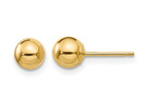 Gold Button Ball 5mm Stud Earrings in 14K Yellow Gold
